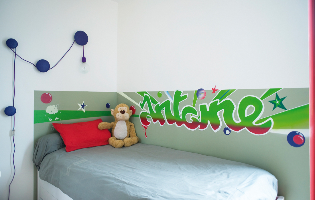 Antoine fan de street art delphine guyart Désign Vert Chambre